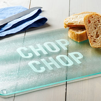 'Chop Chop' Glass Chopping Board, 2 of 2
