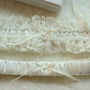 Satin Pearl And Lace Bridal Wedding Garter Set, thumbnail 3 of 4