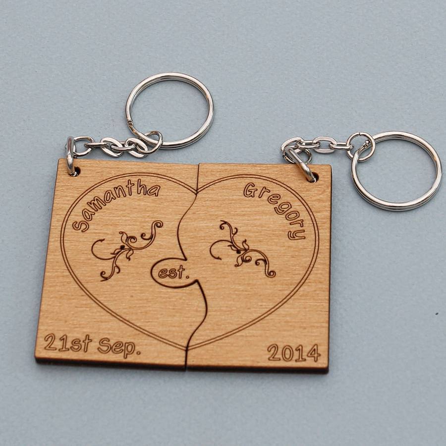 personalised heart jigsaw keyrings by neltempo | notonthehighstreet.com