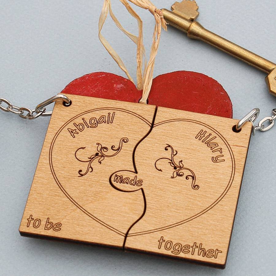 Personalised Heart Jigsaw Keyrings By Neltempo