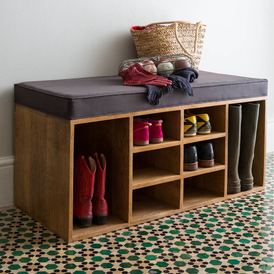 shoe storage bench by within home | notonthehighstreet.com