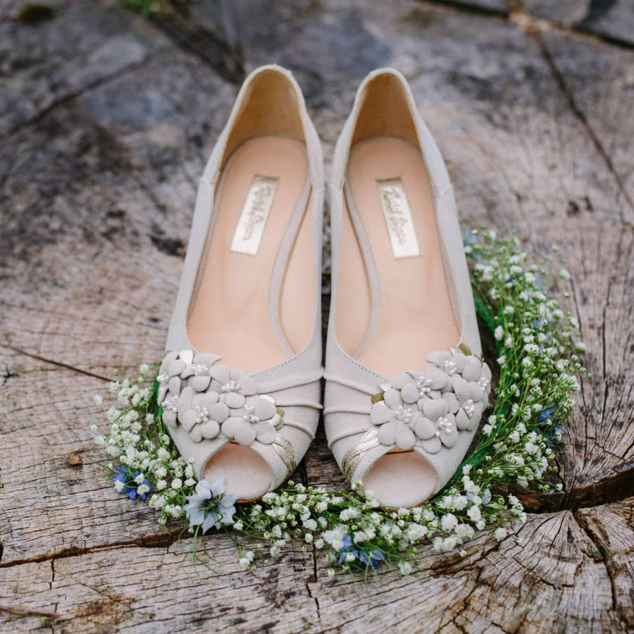 orange blossom ivory suede vintage wedding shoes by rachel simpson ...
