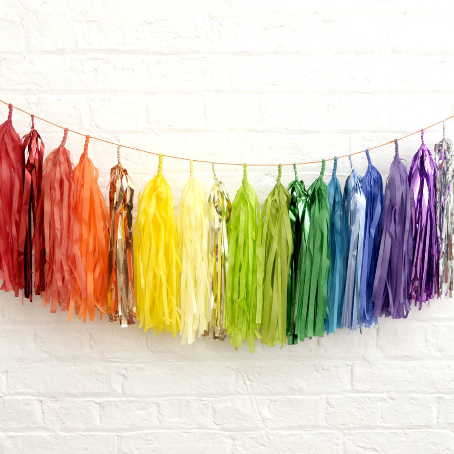 tissue tassel garland by peach blossom
