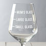 Personalised Mum's Measure Wine Glass, thumbnail 5 of 5
