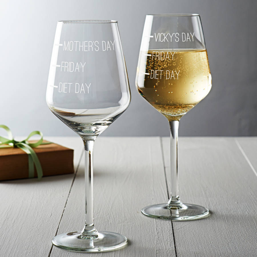 'Diet Day, Friday, Mother's Day' Wine Glass, 1 of 4