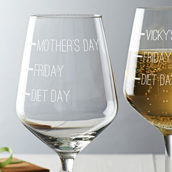 'Diet Day, Friday, Mother's Day' Wine Glass, 2 of 4