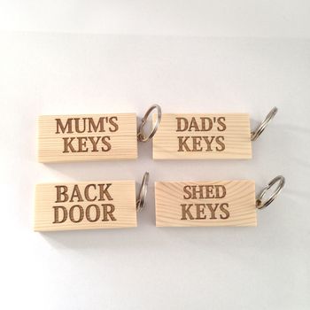 'Keys To The Man Cave' Keyring Can Be Personalised, 5 of 5