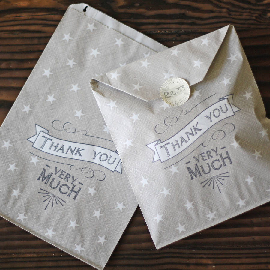 Thank You Very Much Grey Paper Gift Bags X 40 By The ...