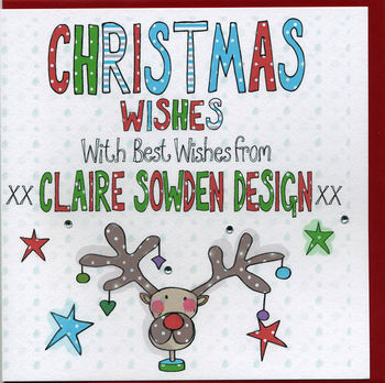 Multi Buy Personalised Rudolph Christmas Card, 2 of 4
