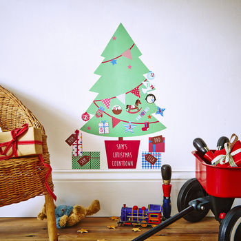 Personalised Advent Calendar Tree Wall Stickers, 4 of 5
