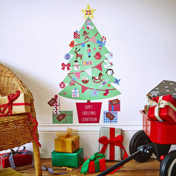 Personalised Advent Calendar Tree Wall Stickers, 2 of 5