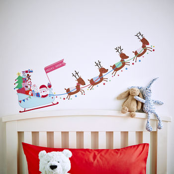 Personalised Advent Calendar Sleigh Wall Stickers, 3 of 6