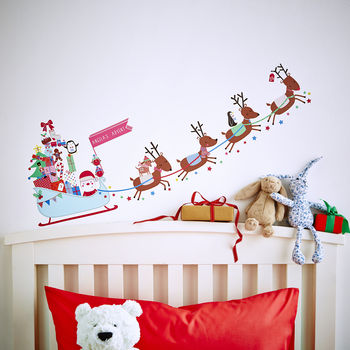 Personalised Advent Calendar Sleigh Wall Stickers, 4 of 6