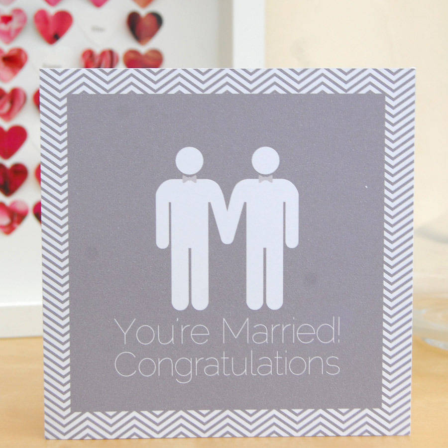 You Re Married Same Sex Wedding Card For Male Couple By Pink And My