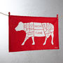 Butchers Cow / Beef Meat Cuts Tea Towel, thumbnail 1 of 2