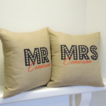 Personalised Mr And Mrs Cushions, 2 of 3