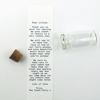Personalised Tooth Fairy Letter In A Bottle, 3 of 4