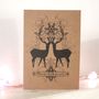 Deer Design Christmas Cards Pack Of Five, thumbnail 1 of 2