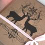 Deer Design Christmas Cards Pack Of Five, thumbnail 2 of 2