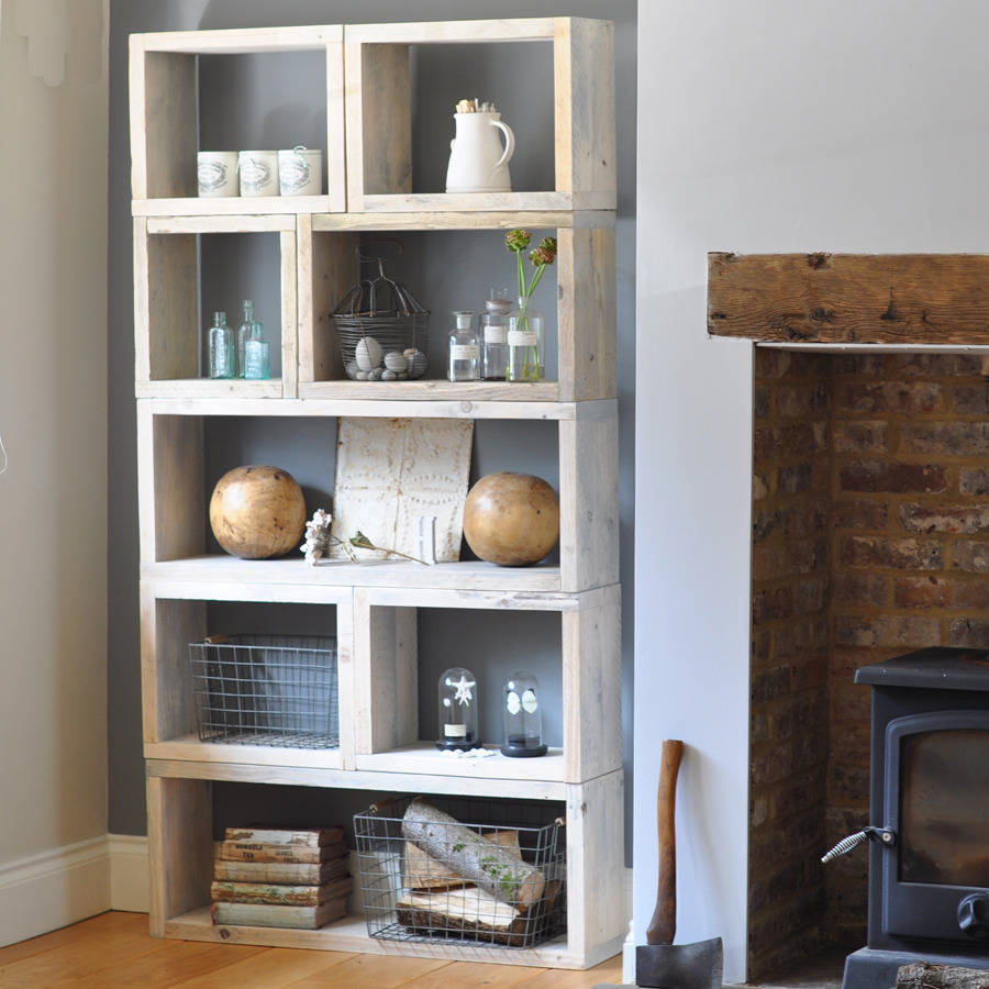 Reclaimed Timber Box Shelves By Home Barn 