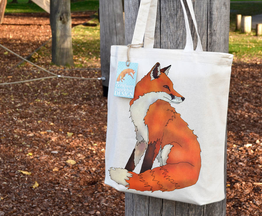 Fox Illustration Cotton Tote Bag By Ceridwen Hazelchild Design ...