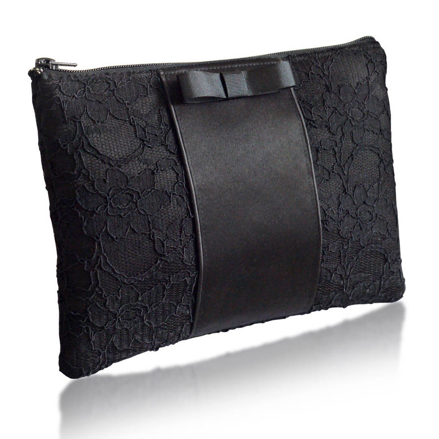 black lace clutch