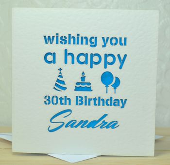 Personalised Laser Cut Happy Birthday Card, 3 of 4