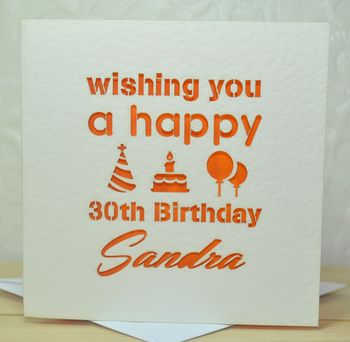 Personalised Laser Cut Happy Birthday Card, 2 of 4