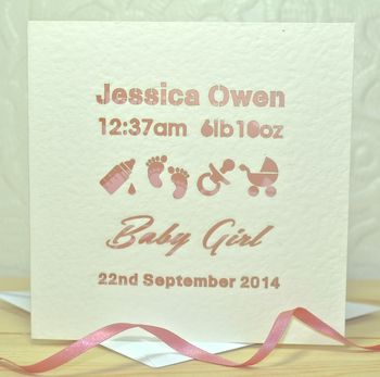 Personalised Laser Cut Baby Card, 2 of 5