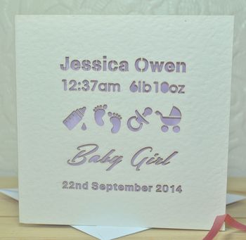 Personalised Laser Cut Baby Card, 3 of 5