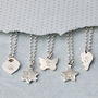 Girls Personalised Silver Charm With Initial Necklace, thumbnail 2 of 8