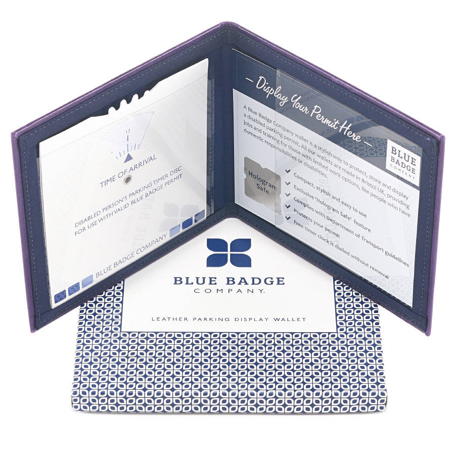 Blue Badge Permit Holder In Purple Leather By Blue Badge Co