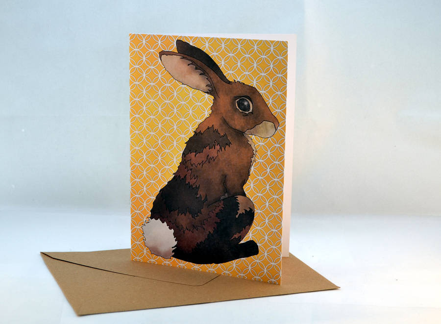 Rabbit Greeting Card By Ceridwen Hazelchild Design