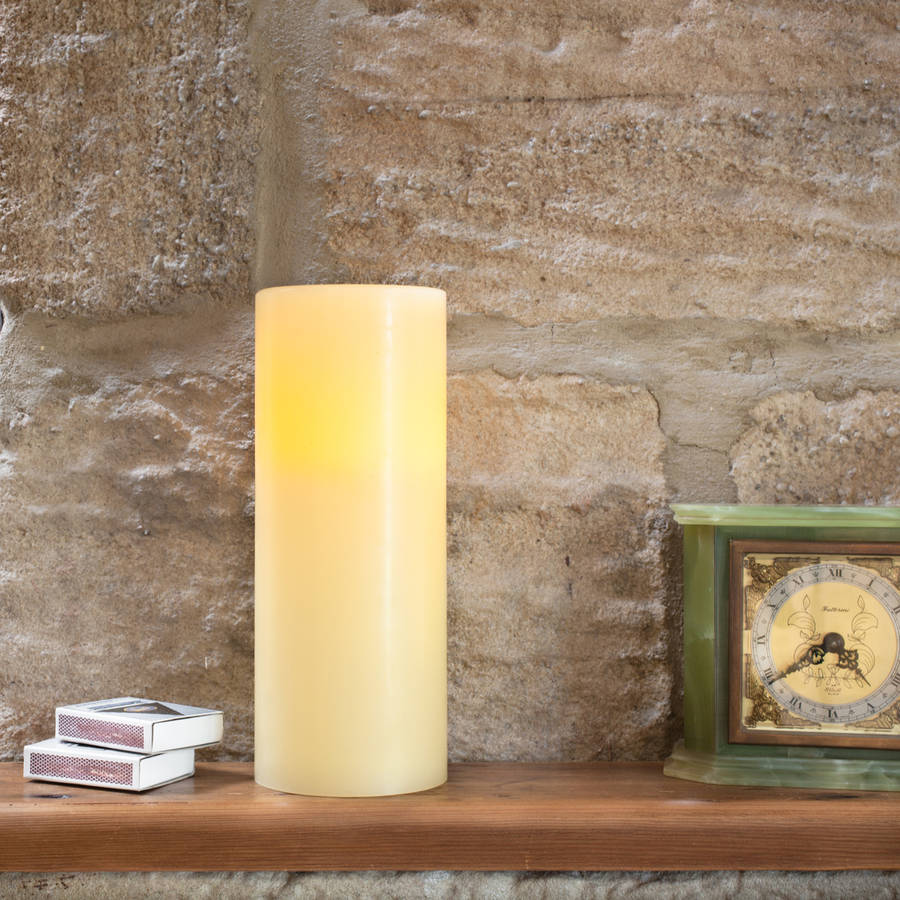 large chapel battery led pillar candle by lights4fun