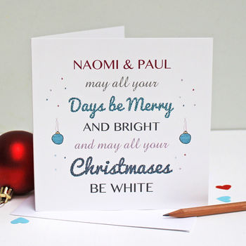 Personalised 'May Your Days Be Merry' Christmas Card, 2 of 4