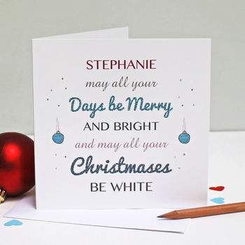 Personalised 'May Your Days Be Merry' Christmas Card, 3 of 4