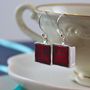 Murano Glass Square Drop Silver Earrings, thumbnail 9 of 12
