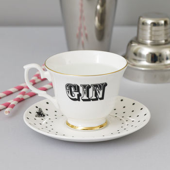 ‘Gin' Tea Cup And Saucer, 3 of 5