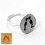 Kissing Couple Sterling Silver Ring, thumbnail 1 of 5