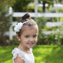 Pure Silk And Tulle Flower Girl Dress With Sleeves, thumbnail 3 of 7
