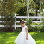 Pure Silk And Tulle Flower Girl Dress With Sleeves, thumbnail 5 of 7