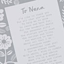 'a letter to grandmother' poem print by bespoke verse ...