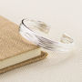 Sterling Silver Rippled Cuff Bangle, thumbnail 2 of 5