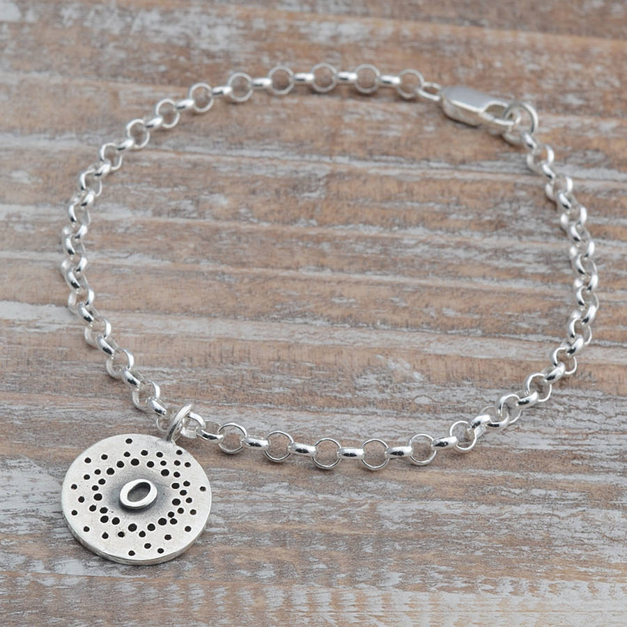 Sterling Silver Initial Charm Bracelet By Kate Smith Jewellery Sterling Silver Initial Charm Bracelet