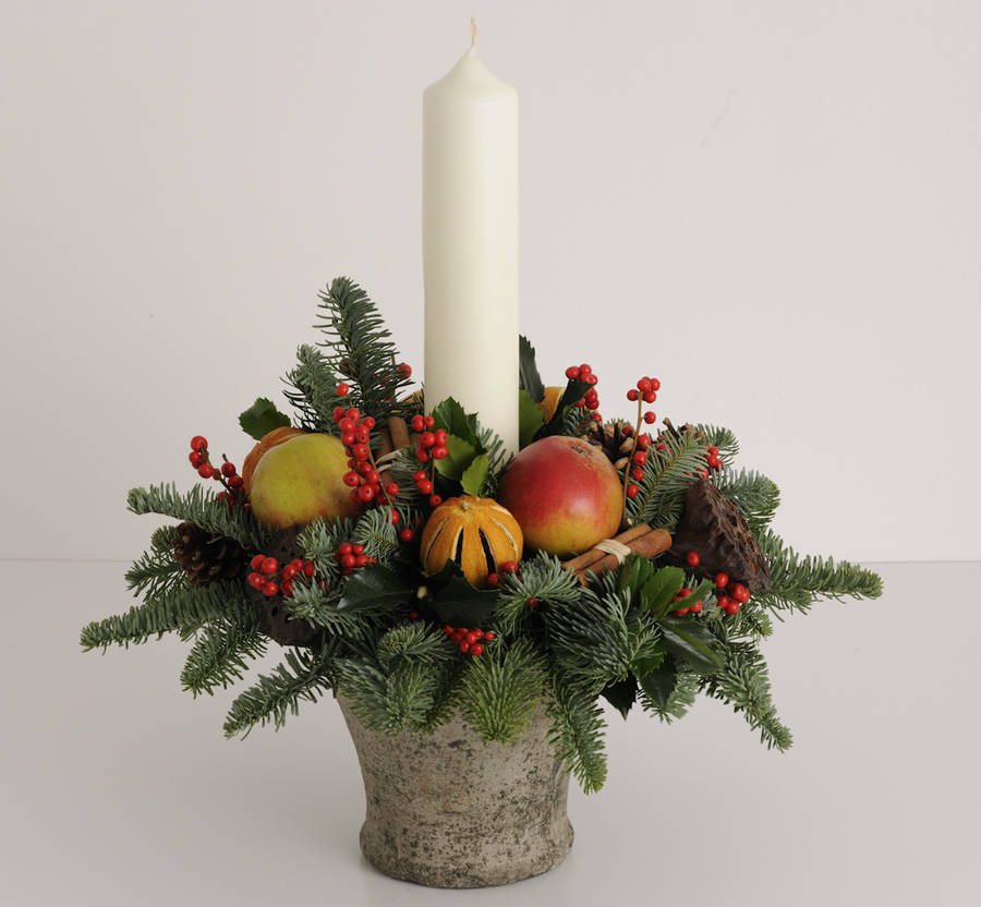 Festive Flower Pot Candle Table Decoration By The Flower Studio ...