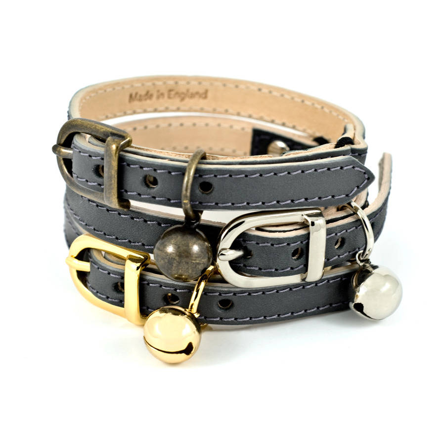 leather cat collar by linny