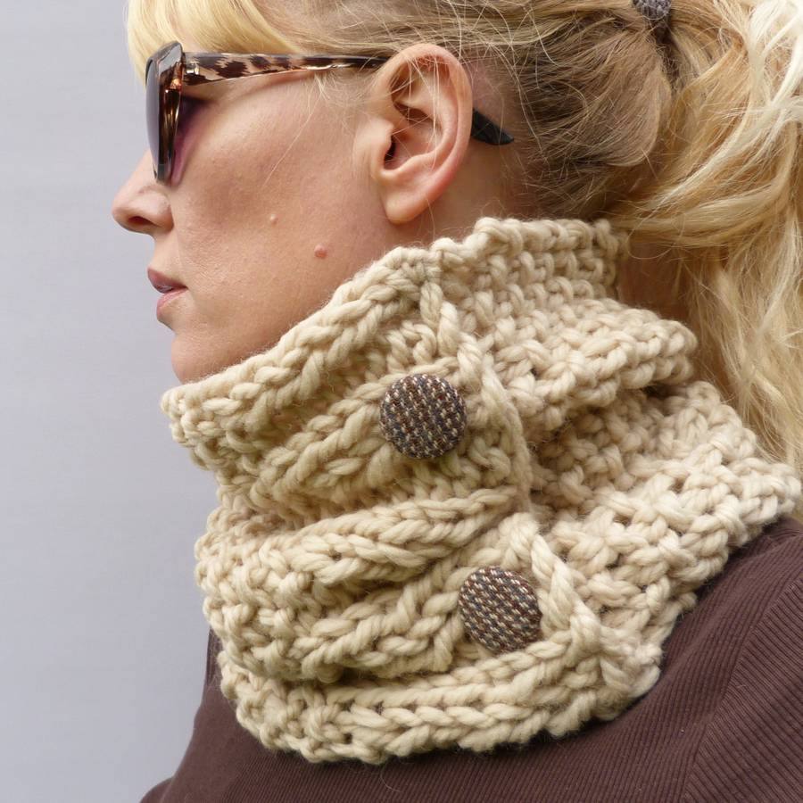 Handknitted Neutrals Chunky Cowl Scarf By Moaning Minnie ...