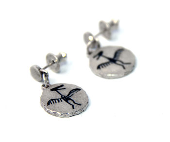 Cave Art Sterling Silver Earring, 2 of 7