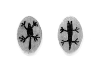 Cave Art Sterling Silver Oval Studs, 3 of 6