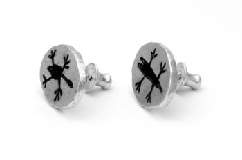 Cave Art Sterling Silver Oval Studs, 4 of 6